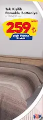 TEK KİŞİLİK PAMUKLU BATTANİYE 150X200 CM fiyat ve kampanya bilgisi